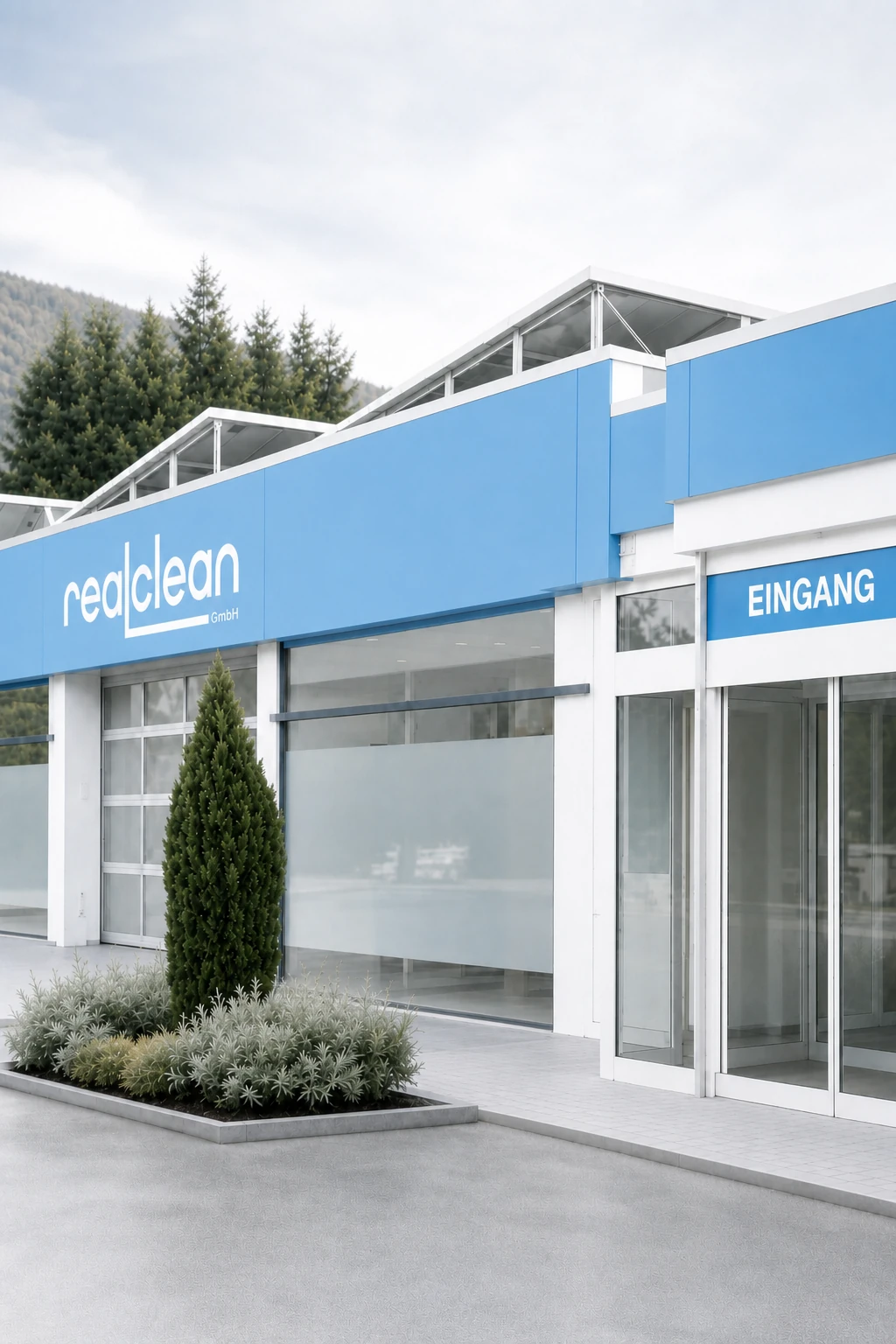 Eingangsbereich des realclean Firmengebäudes