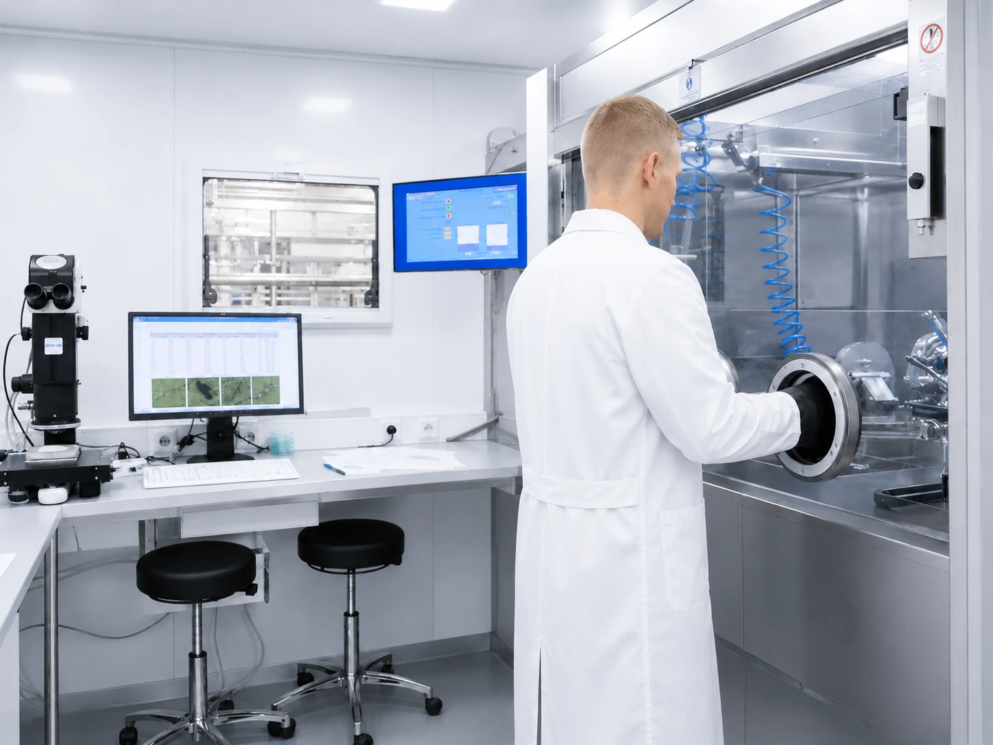 Laborfachkraft bei der Arbeit am Spülkabinett im realclean Prüflabor